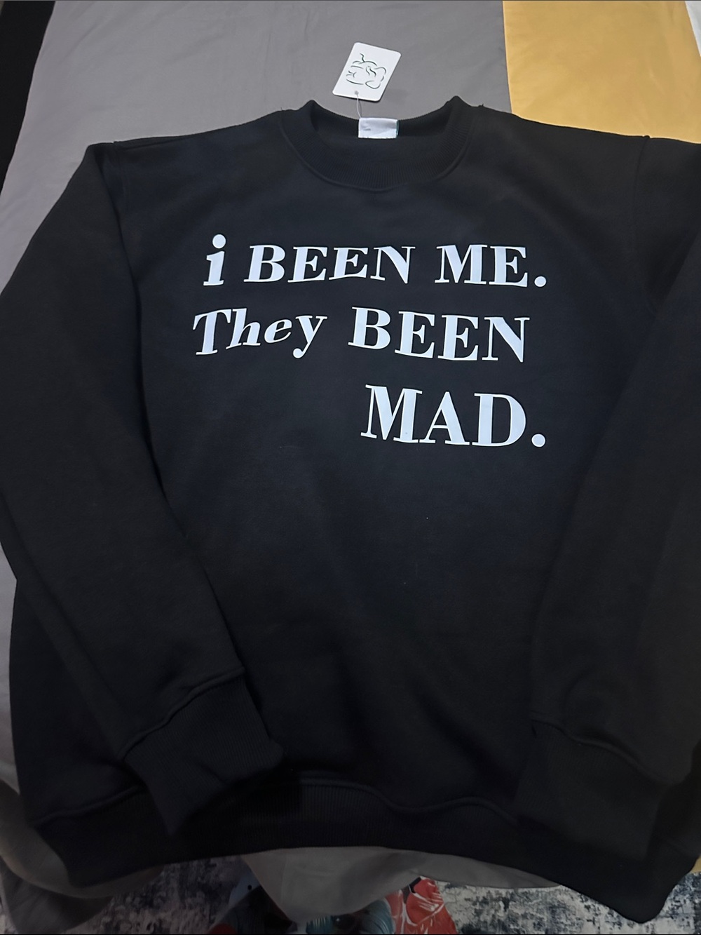 Black Graphic Crewneck Sweatshirt - i BEEN ME. They BEEN MAD.